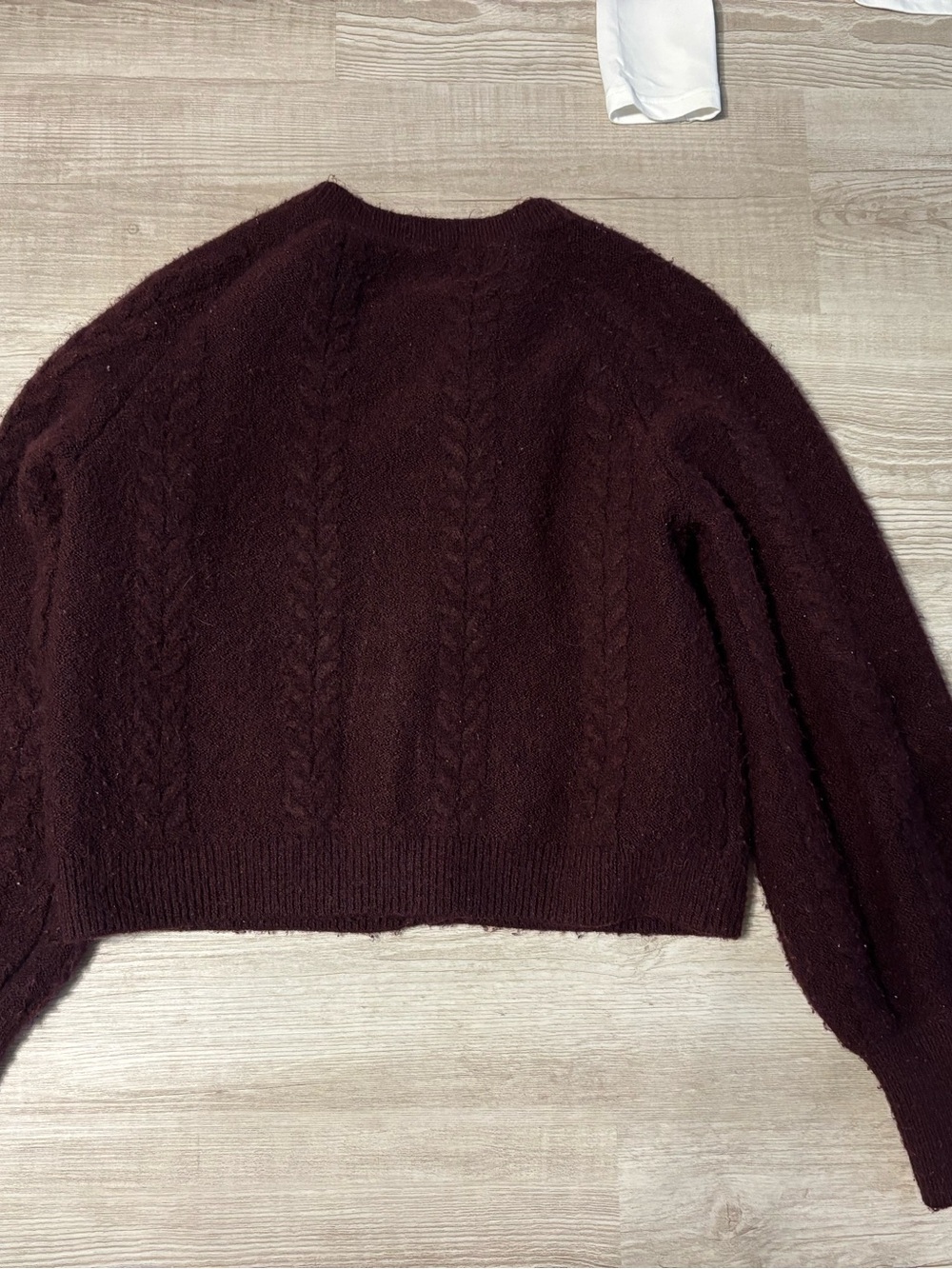 H&M Plum Red Burgundy Cable Knit Cardigan - Picture 5 of 11